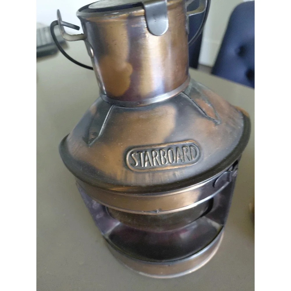 Vintage Ship Copper Finish Port  Starboard Lanterns Nautical Oil Lamps Hong Kong